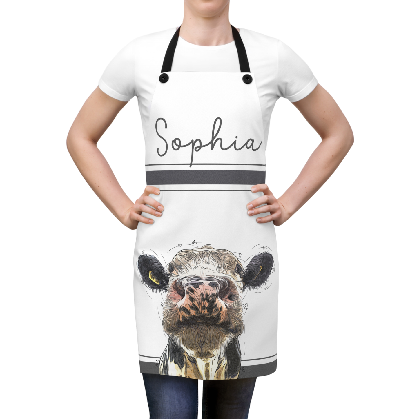 Mom Apron: Personalized Rustic Cow Country Apron for My Mother | Kitchen Gift