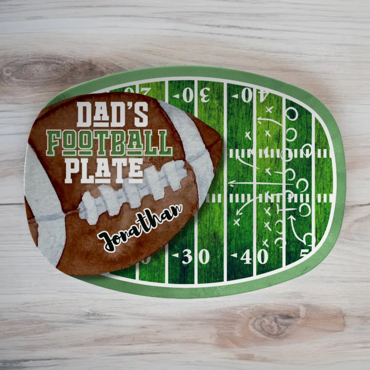 Dad Platter: Personalized Football Lover's Snack Platter for Dad | Perfect Birthday, Father's Day Gift for Men
