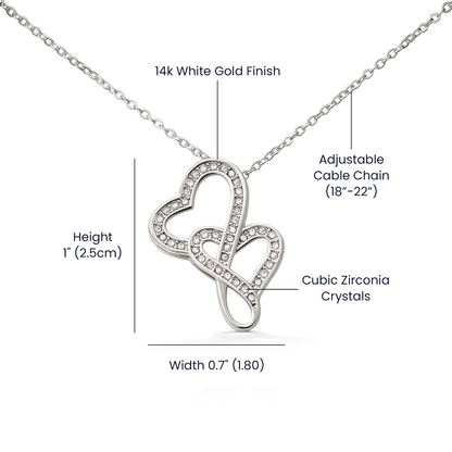 A Necklace for My Soulmate: My Dreams Came True The Day I Met You | Wife Gifts | Anniversary Heart-to-heart Pendant Necklace