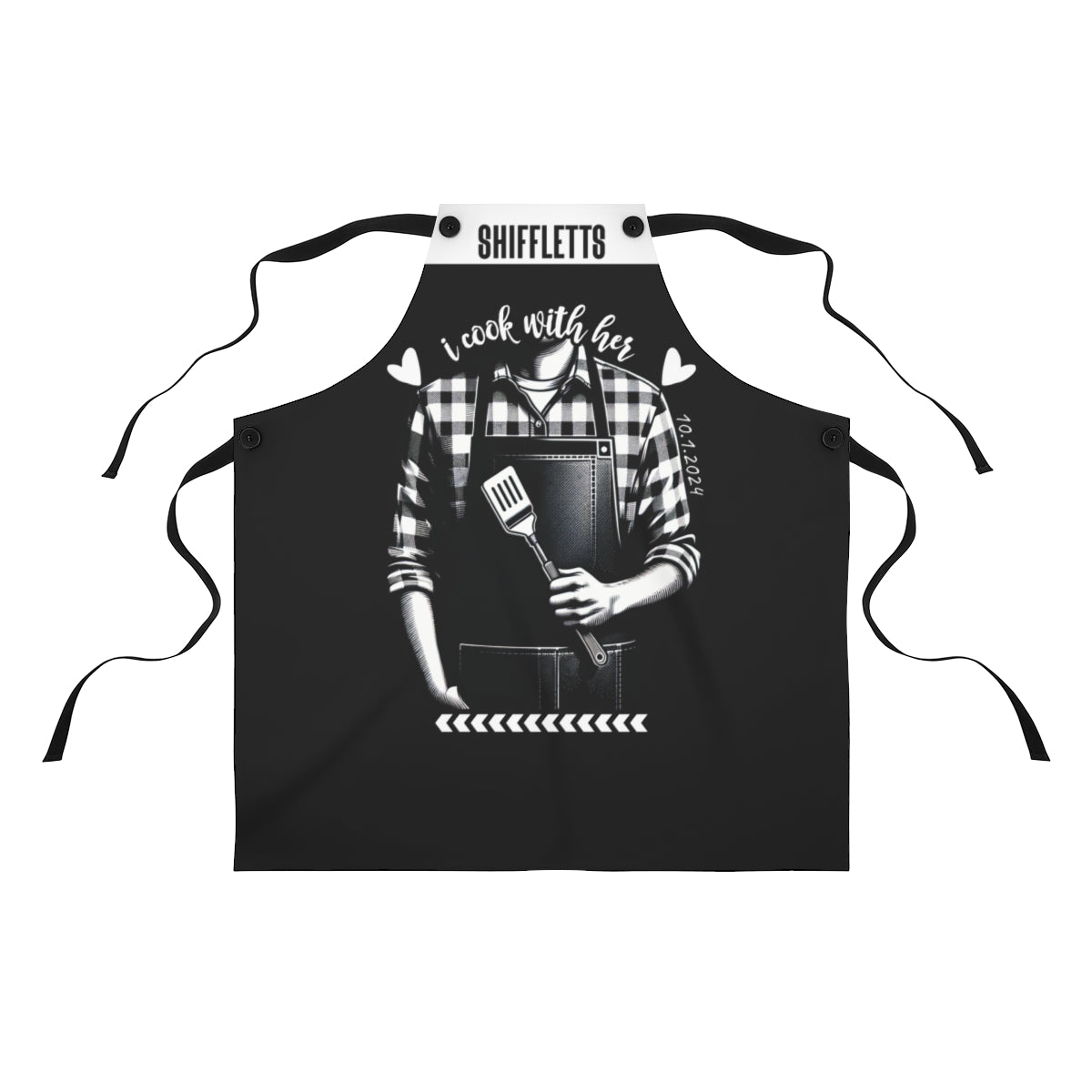 Couple Apron: Newlywed Country Kitchen | I Cook With Him & Her Couples Gifts for Wedding Present