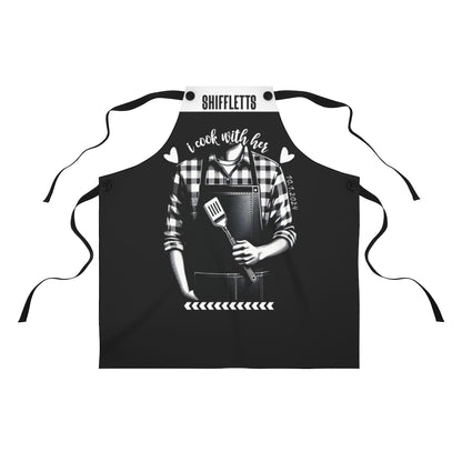 Couple Apron: Newlywed Country Kitchen | I Cook With Him & Her Couples Gifts for Wedding Present