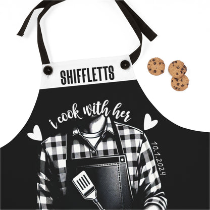Couple Apron: Newlywed Country Kitchen | I Cook With Him & Her Couples Gifts for Wedding Present
