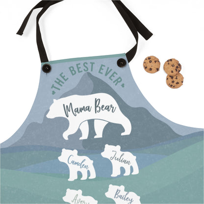 Grandma Apron: Personalized Mama Bear Apron with Cute Baby Bear | Mother's Day Gift