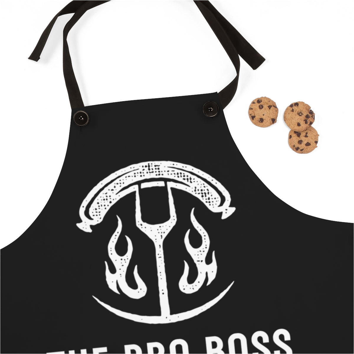 Stepson Apron: The BBQ Boss | Black Apron for Men | Cool Father's Day Gift for Son