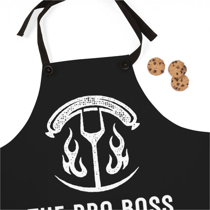 Stepson Apron: The BBQ Boss | Black Apron for Men | Cool Father's Day Gift for Son