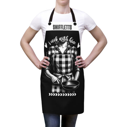 Couple Apron: Newlywed Country Kitchen | I Cook With Him & Her Couples Gifts for Wedding Present