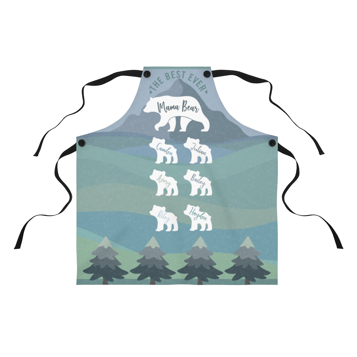 Grandma Apron: Personalized Mama Bear Apron with Cute Baby Bear | Mother's Day Gift