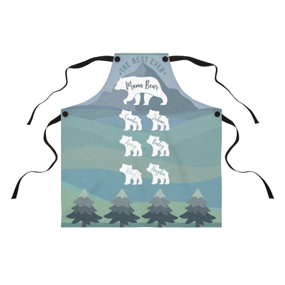 Grandma Apron: Personalized Mama Bear Apron with Cute Baby Bear | Mother's Day Gift