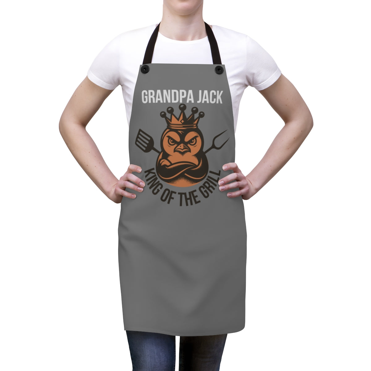 Grandpa Apron: Funny King of the Grill BBQ Cooking Apron for Grandfathers