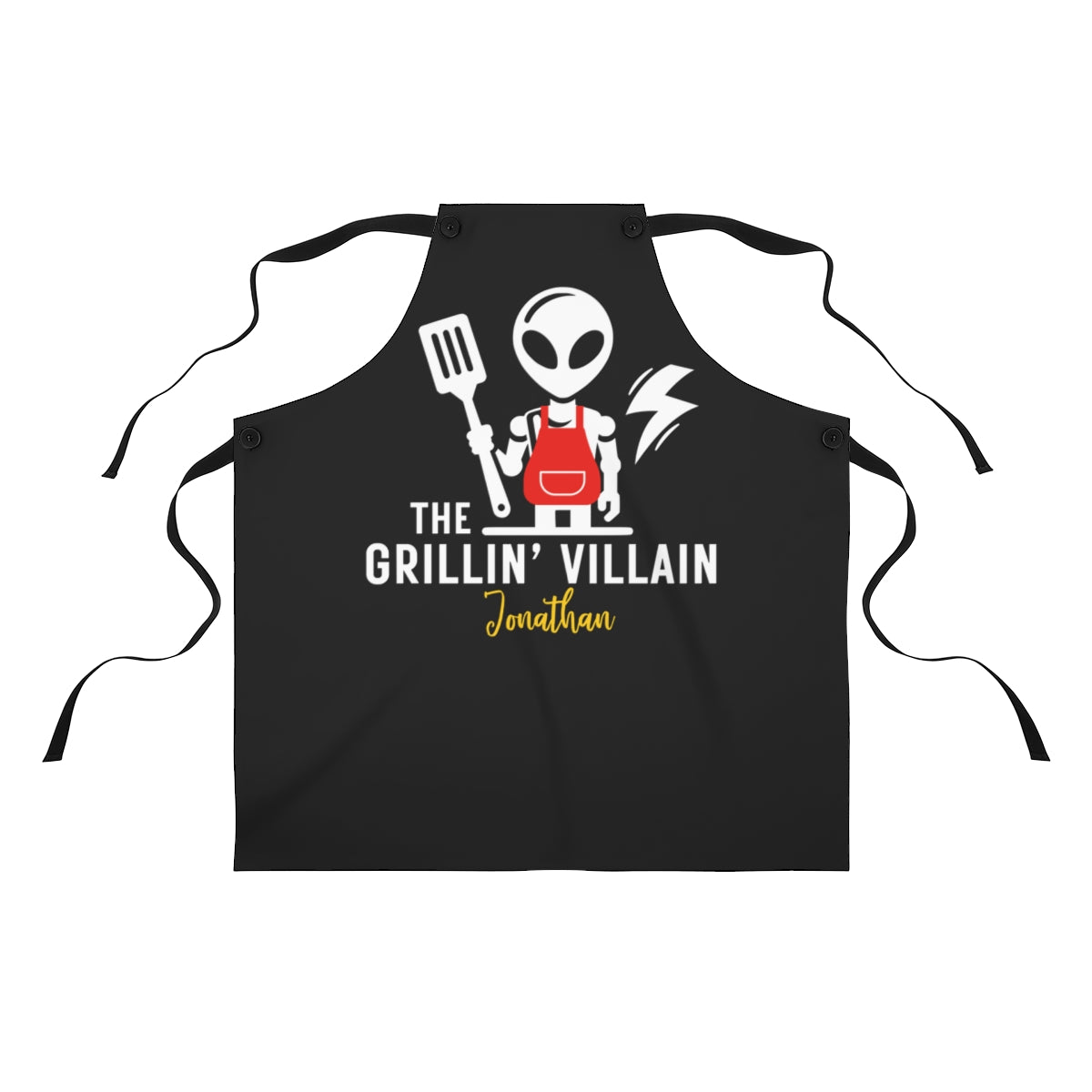 Bonus Dad: Personalized Space Alien BBQ Apron | Funny Grillin' Villain Gift for Dads