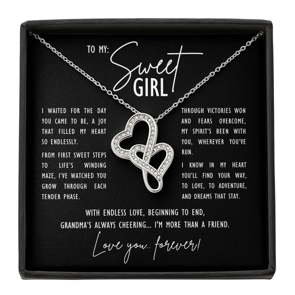 Granddaughter Necklace: To My Sweet Girl I'm More Than a Friend - Gift from Best Friend Grandmother |  Heart to Heart Necklace with Luxury Lighted Gift Box