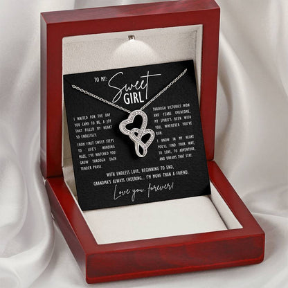 Granddaughter Necklace: To My Sweet Girl I'm More Than a Friend - Gift from Best Friend Grandmother |  Heart to Heart Necklace with Luxury Lighted Gift Box