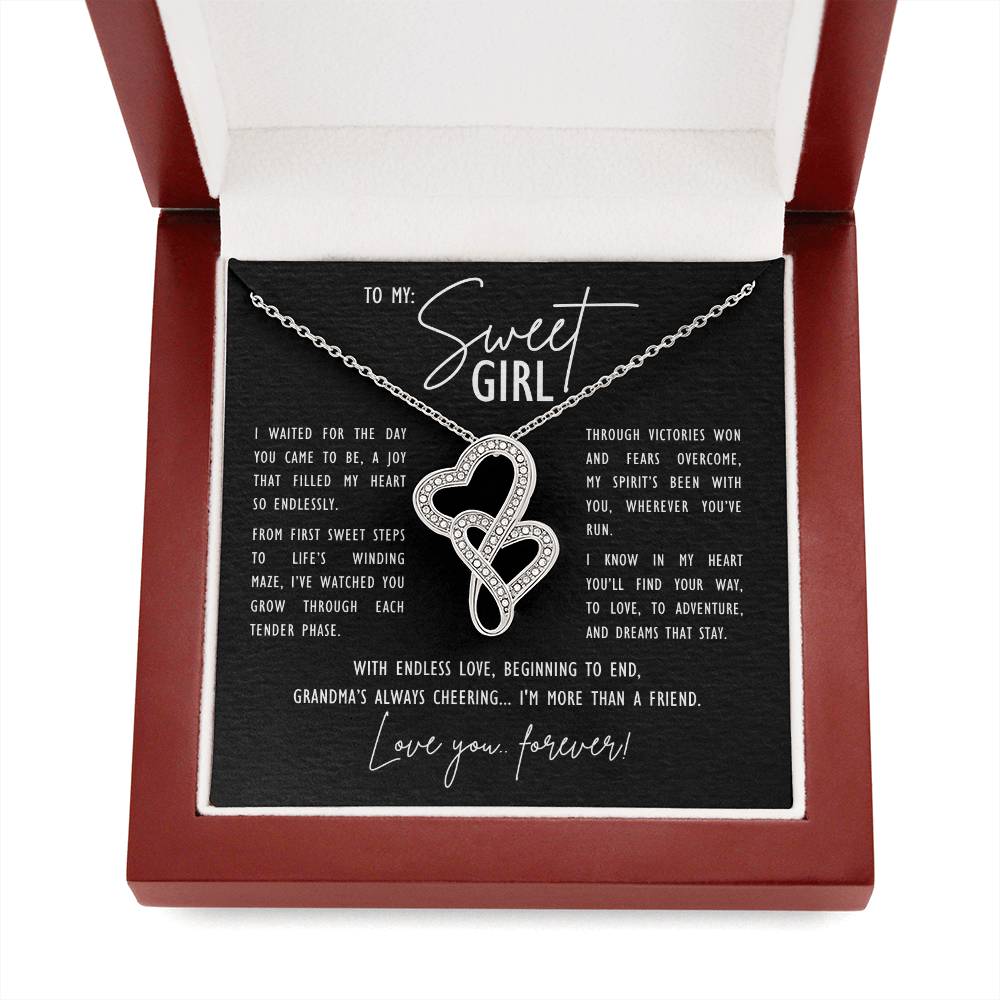 Granddaughter Necklace: To My Sweet Girl I'm More Than a Friend - Gift from Best Friend Grandmother |  Heart to Heart Necklace with Luxury Lighted Gift Box