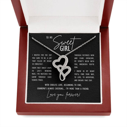 Granddaughter Necklace: To My Sweet Girl I'm More Than a Friend - Gift from Best Friend Grandmother |  Heart to Heart Necklace with Luxury Lighted Gift Box