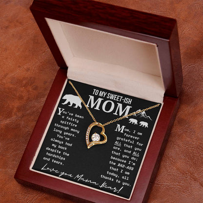A Necklace for My Mom: To My Sweet-ish Mom | Mama Bear Forever Love Necklace With Gift Box | Mom Gifts
