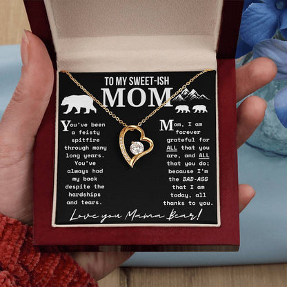 A Necklace for My Mom: To My Sweet-ish Mom | Mama Bear Forever Love Necklace With Gift Box | Mom Gifts