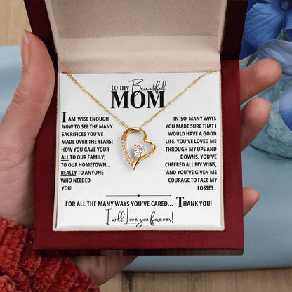 A Necklace for My Mom: To My Beautiful Mom - Forever Love Necklace Gift Box | Gorgeous Mother's Day