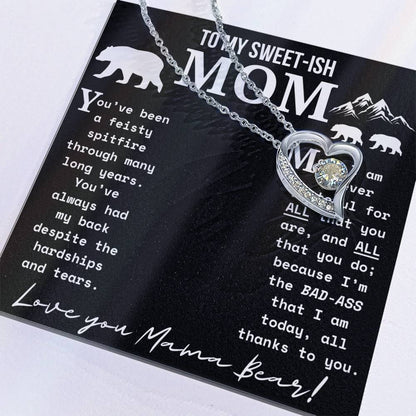 A Necklace for My Mom: To My Sweet-ish Mom | Mama Bear Forever Love Necklace With Gift Box | Mom Gifts