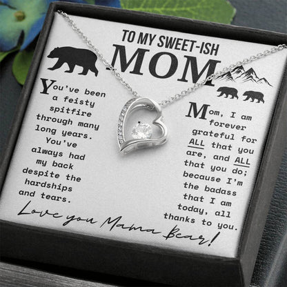 A Necklace for My Mom: To My Sweet-ish Mom | Mama Bear Forever Love Necklace Gift Box | Heartfelt Present