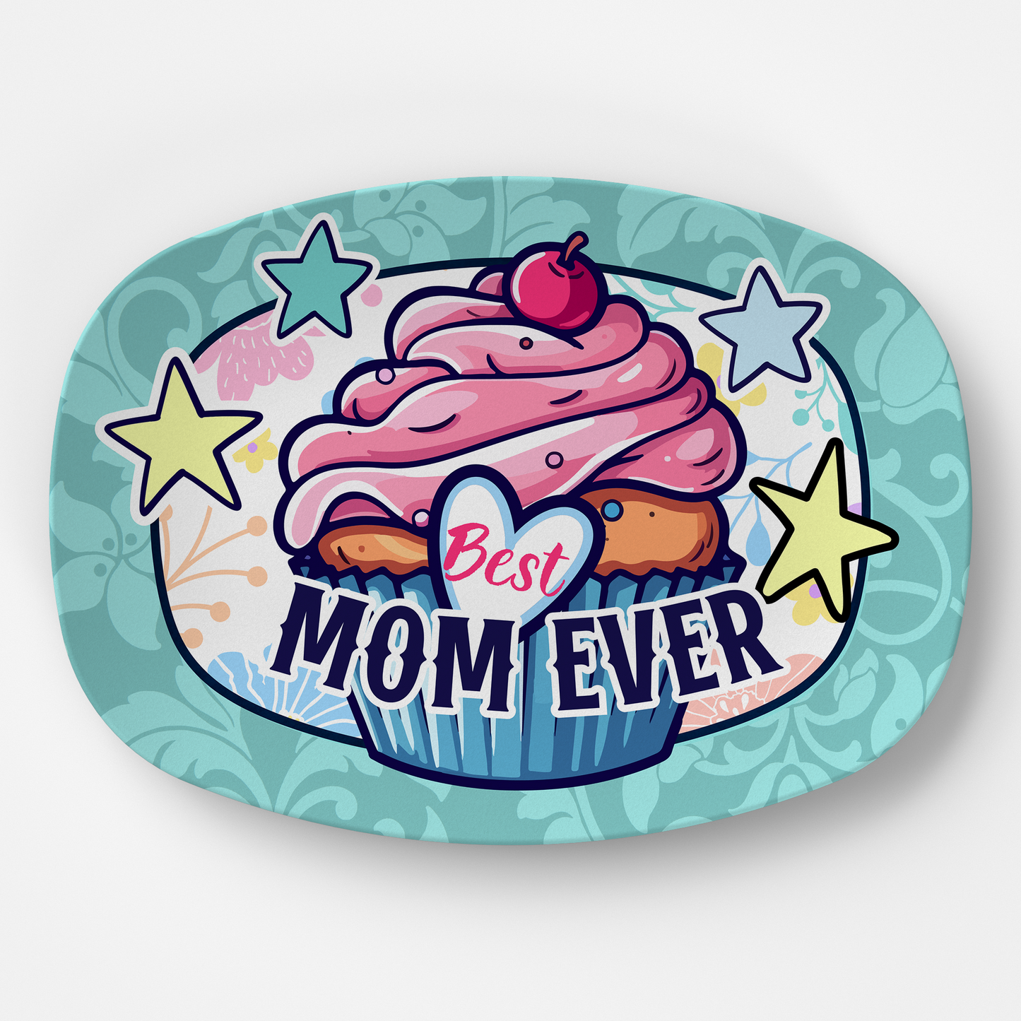Mom Platter: The Best Mom Ever Cupcake Treat Platter | Mother's Day & Birthday Gift for Mom