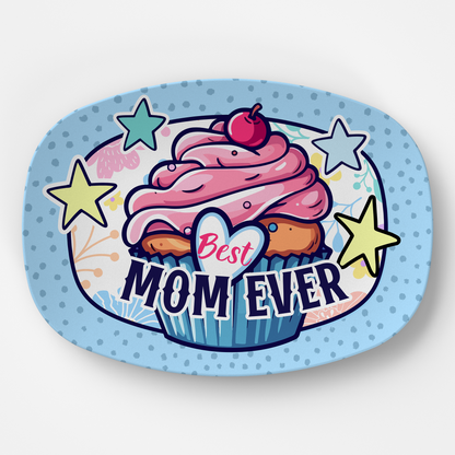 Mom Platter: The Best Mom Ever Cupcake Treat Platter | Mother's Day & Birthday Gift for Mom