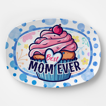 Mom Platter: The Best Mom Ever Cupcake Treat Platter | Mother's Day & Birthday Gift for Mom