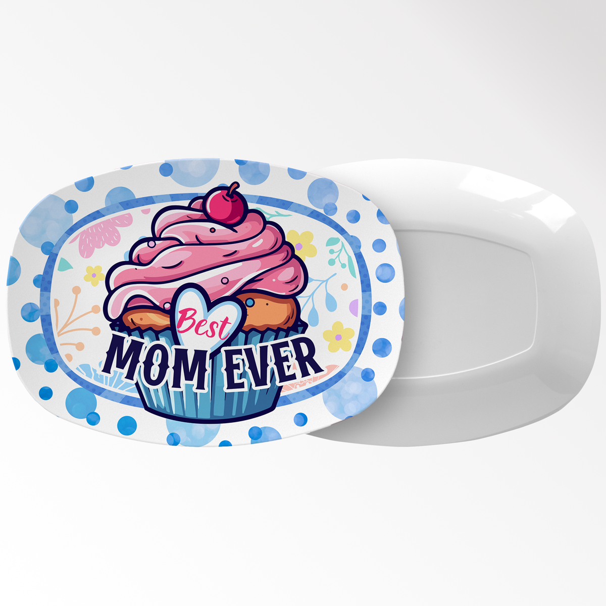 Mom Platter: The Best Mom Ever Cupcake Treat Platter | Mother's Day & Birthday Gift for Mom