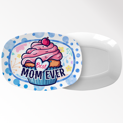 Mom Platter: The Best Mom Ever Cupcake Treat Platter | Mother's Day & Birthday Gift for Mom