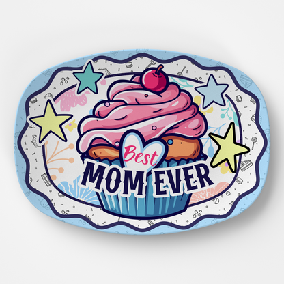 Mom Platter: The Best Mom Ever Cupcake Treat Platter | Mother's Day & Birthday Gift for Mom
