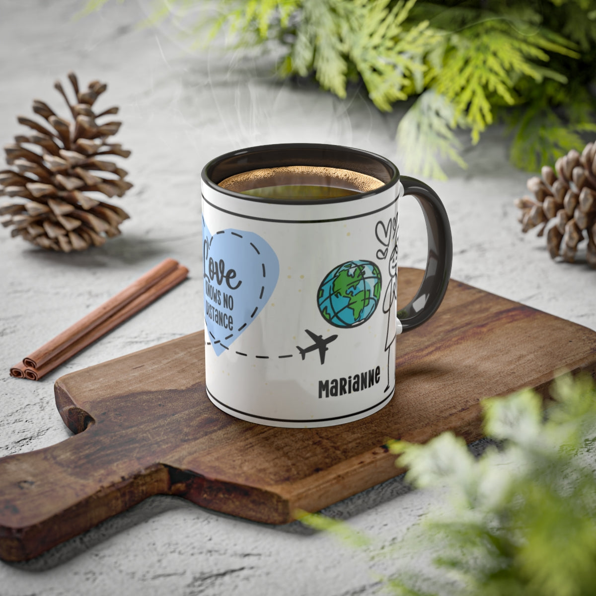 Couples Mug: Personalized Long-Distance Couples Coffee Mug for Valentine's Day | Gift Mug for Couples