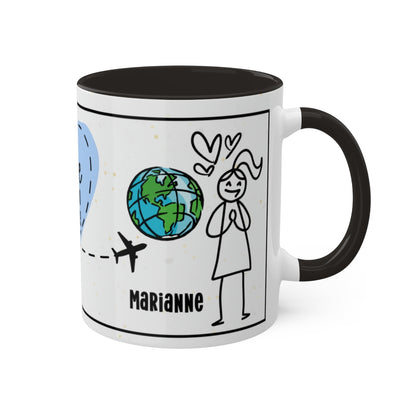 Couples Mug: Personalized Long-Distance Couples Coffee Mug for Valentine's Day | Gift Mug for Couples