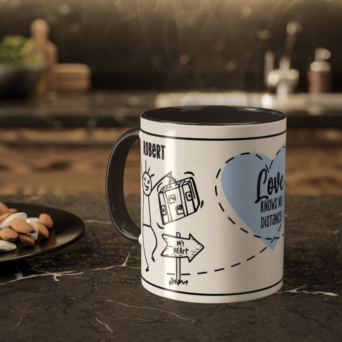 Couples Mug: Personalized Long-Distance Couples Coffee Mug for Valentine's Day | Gift Mug for Couples