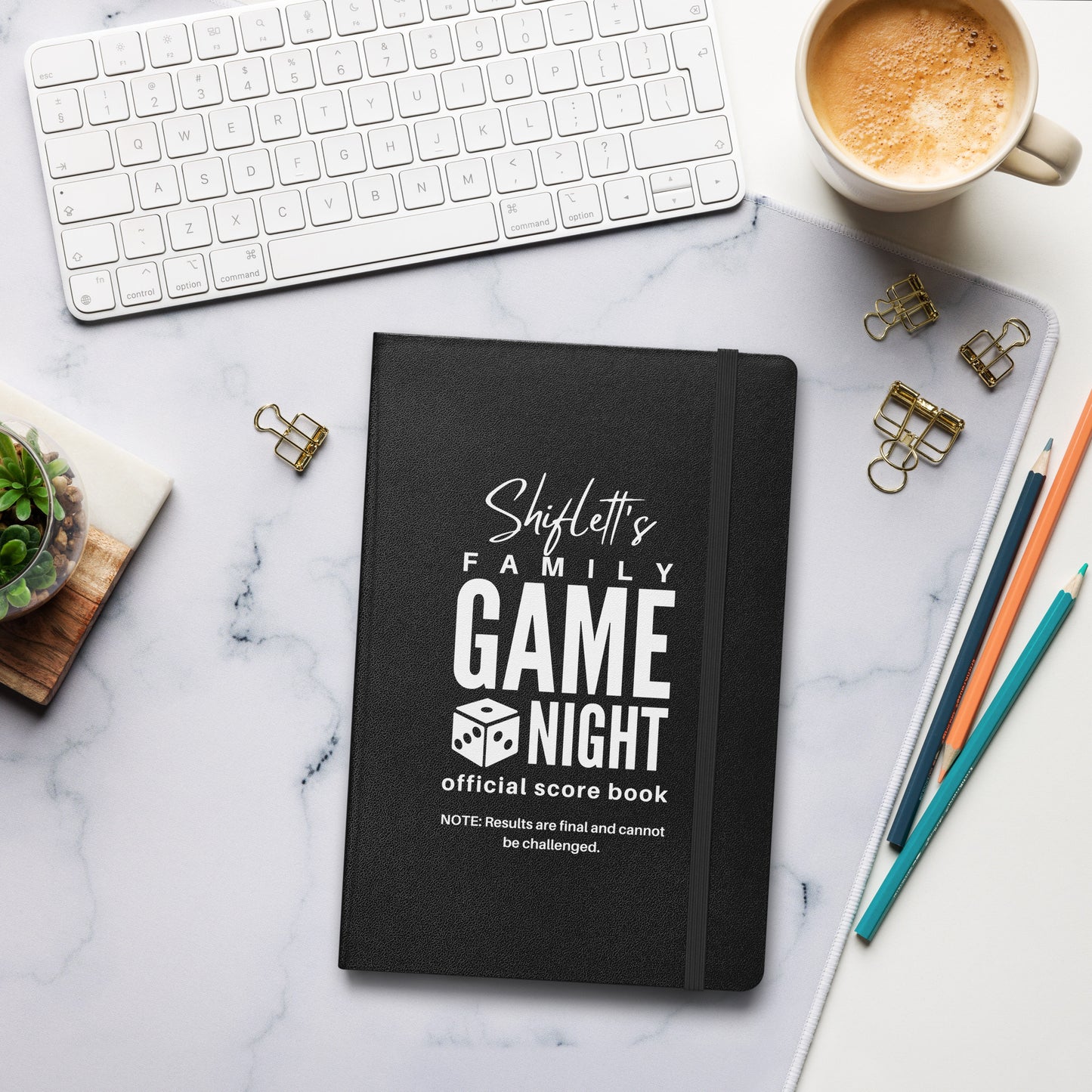 Journal: Family Game Night Official Score Book | Black Notebook for Parties & Games