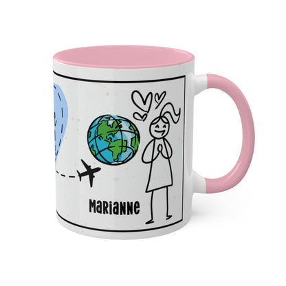 Couples Mug: Personalized Long-Distance Couples Coffee Mug for Valentine's Day | Gift Mug for Couples