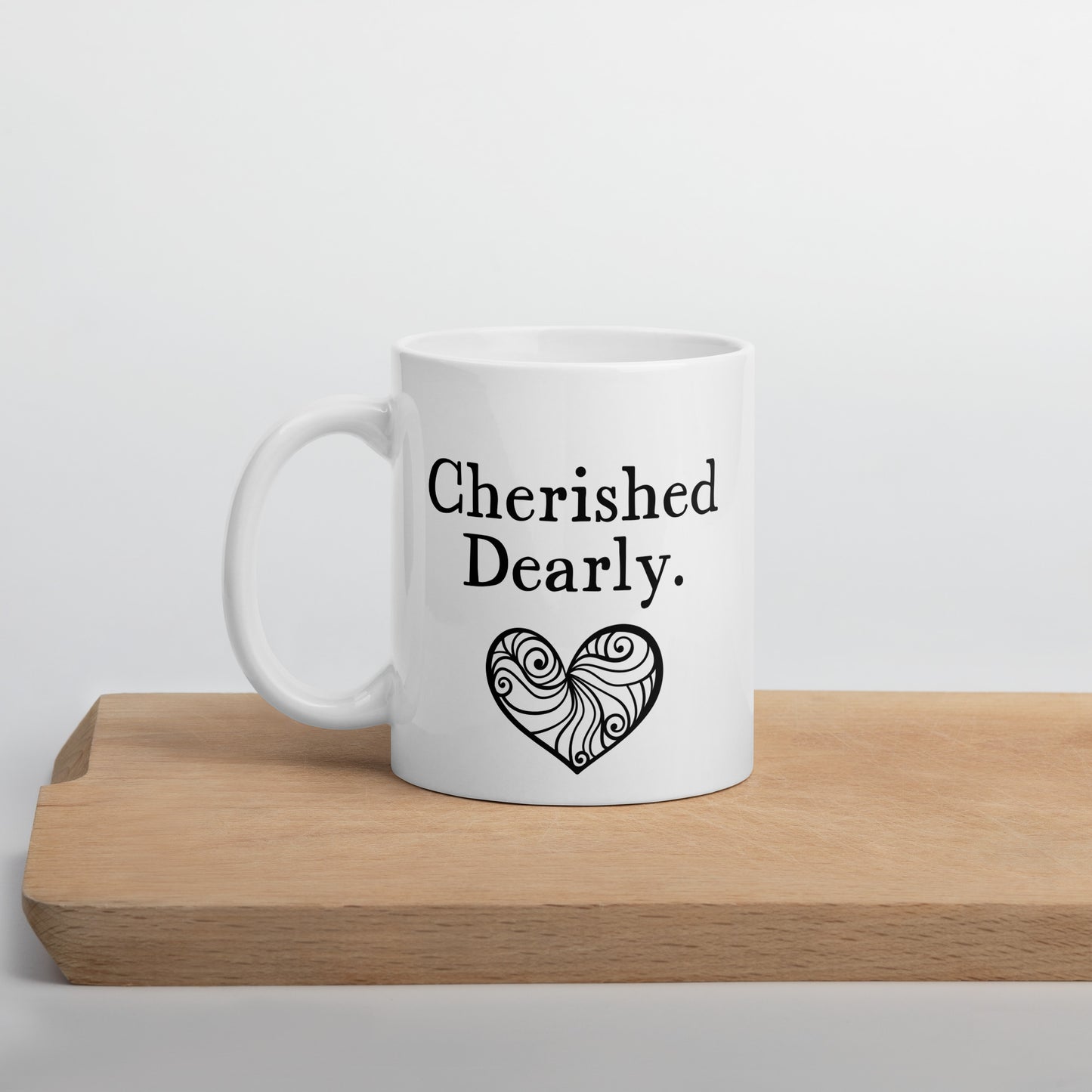 Granddaughter Mug: Cherished Dearly Coffee Mug Minimalist Word Gift for Her