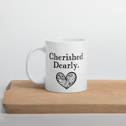 Granddaughter Mug: Cherished Dearly Coffee Mug Minimalist Word Gift for Her