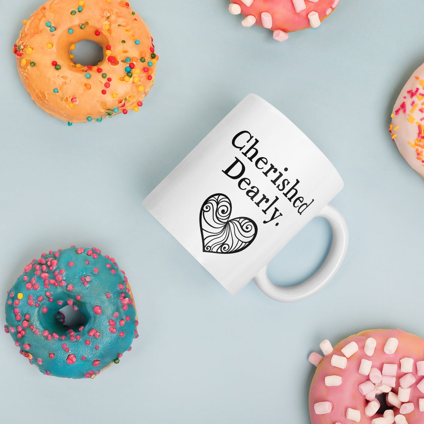 Granddaughter Mug: Cherished Dearly Coffee Mug Minimalist Word Gift for Her