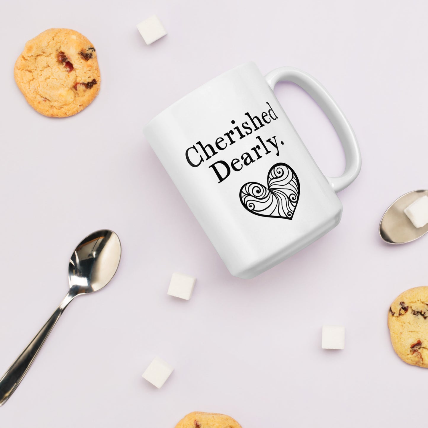 Granddaughter Mug: Cherished Dearly Coffee Mug Minimalist Word Gift for Her