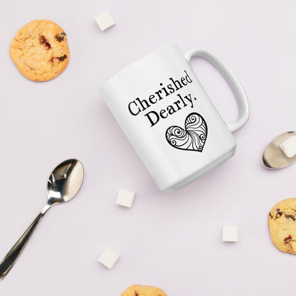 Granddaughter Mug: Cherished Dearly Coffee Mug Minimalist Word Gift for Her