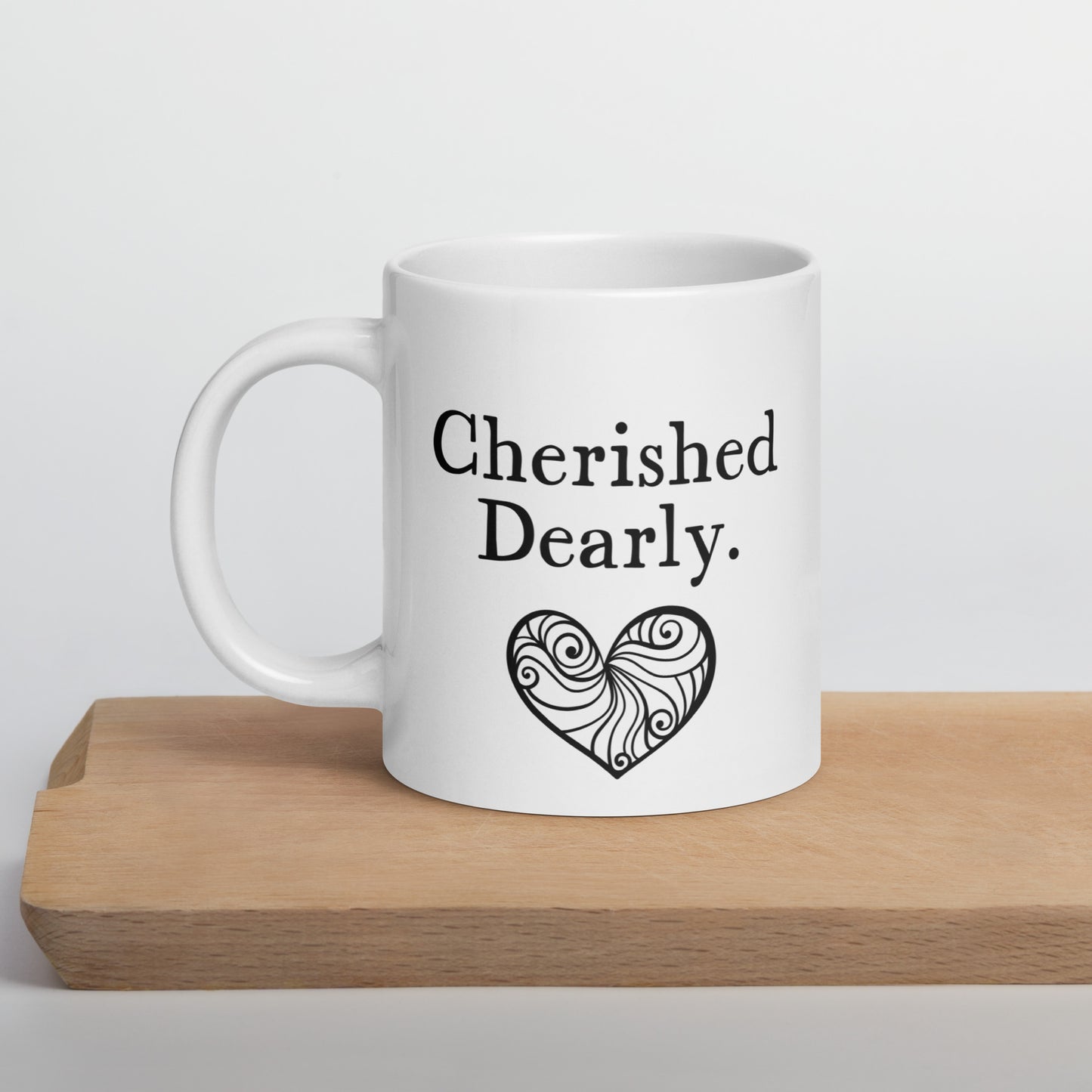 Granddaughter Mug: Cherished Dearly Coffee Mug Minimalist Word Gift for Her