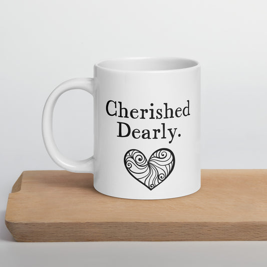 Granddaughter Mug: Cherished Dearly Coffee Mug Minimalist Word Gift for Her