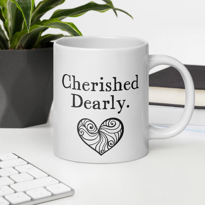 Granddaughter Mug: Cherished Dearly Coffee Mug Minimalist Word Gift for Her